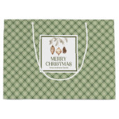 Chic Christmas Gift Bag Earthy Pastel Minimal Groot Cadeauzakje (Voorkant)