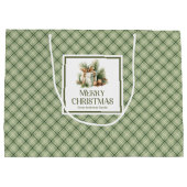 Chic Christmas Gift Bag Neutral Tones Nordic Style Groot Cadeauzakje (Achterkant)