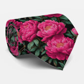 Chic Christmas Gift For Men Peonies Floral Stropdas (Opgerold)