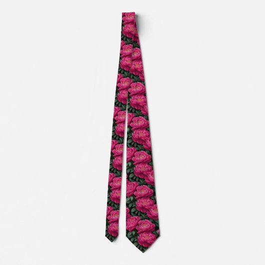 Chic Christmas Gift For Men Peonies Floral Stropdas (Achterkant)