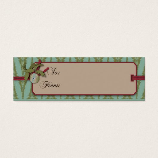 Chic Christmas Gift Label Mini Visitekaartjes (Voorkant)