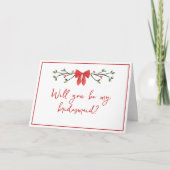 Chic Christmas, jij wordt mijn bruidsmeisje voorst Kaart (Voorkant)