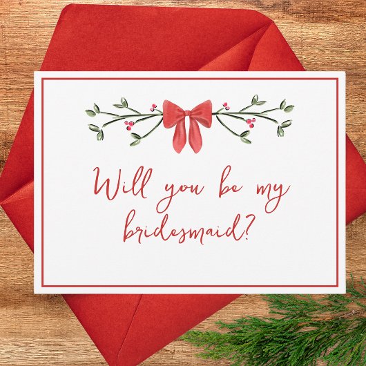 Chic Christmas, jij wordt mijn bruidsmeisje voorst Kaart