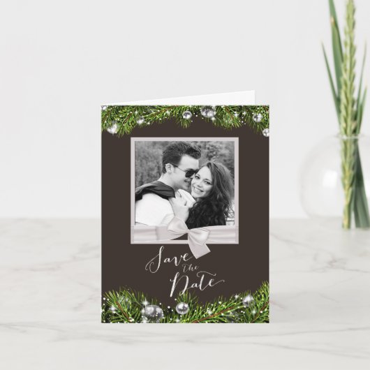Chic Christmas Kerstelijke Uitnodiging met Kerstgr (Voorkant)