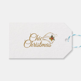 Chic Christmas Minimalist Santa Hat & Holly Design Cadeaulabel