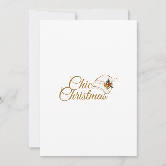 Chic Christmas: minimalistische Santa Hat & Holly Feestdagenkaart (Voorkant)