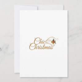 Chic Christmas: minimalistische Santa Hat & Holly Feestdagenkaart