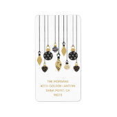 Chic Christmas Ornaments Vakantieadres Etiket (Voorkant)