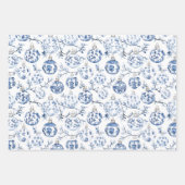 Chic Christmas Pink Poinsettia Bloemen Inpakpapier Vel (Voorkant 3)