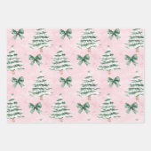 Chic Christmas Pink Poinsettia Bloemen Inpakpapier Vel (Voorkant 2)