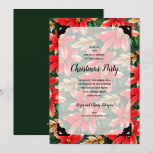 Chic Christmas Poinsettia en Faux Vellum Kaart
