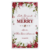 Chic Christmas Red Poinsettia Eet Drink & wees vro Klein Cadeauzakje (Achterkant)