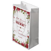 Chic Christmas Red Poinsettia Eet Drink & wees vro Klein Cadeauzakje (Achterkant Gekanteld)