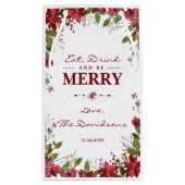 Chic Christmas Red Poinsettia Eet Drink & wees vro Klein Cadeauzakje (Achterkant)