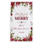 Chic Christmas Red Poinsettia Eet Drink & wees vro Klein Cadeauzakje (Voorkant)