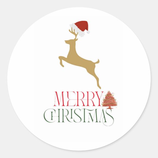 Chic Christmas scandinavian pattern  Ronde Sticker (Voorkant)