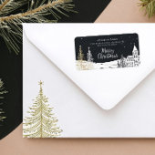 Chic Christmas Scene Return Address Label