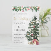 Chic Christmas Tree Lights trouwfoto Kaart (Staand voorkant)