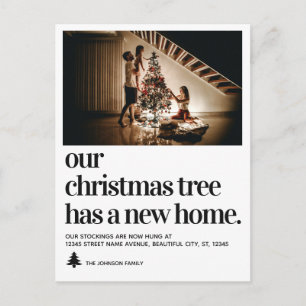 Chic Christmas Tree New Home Foto Vakantie Verhuiz Aankondigingskaart