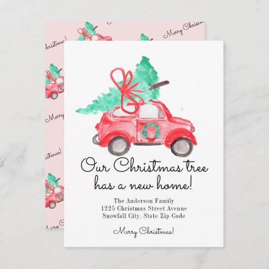 Chic Christmas Tree Nieuwe Home Car Fun Script Ver Aankondiging (Voorkant / Achterkant)