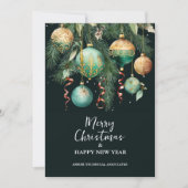 Chic Christmas Tree Ornaments Business Feestdagenkaart (Voorkant)