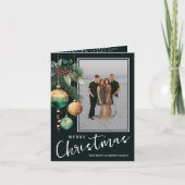 Chic Christmas Tree Ornaments Flat Feestdagen Kaart (Voorkant)