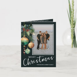 Chic Christmas Tree Ornaments Flat Feestdagen Kaart