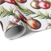 Chic Christmas Tree Ornaments Holiday Cadeaupapier (Rol Hoek)