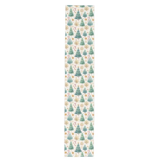 Chic Christmas Trees Holiday Dining Table Runner Medium Tafelloper (Voorkant)