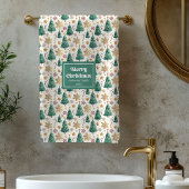 Chic Christmas trees red green festive bath towel Bad Handdoek