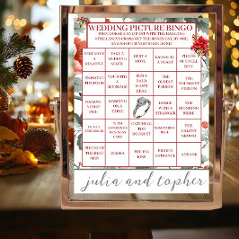 Chic Christmas Wedding Pic Bingo Tafelblad Teken Kaart