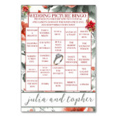 Chic Christmas Wedding Pic Bingo Tafelblad Teken Kaart (Voorkant)