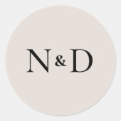 CHIC CIRCLE BRUILOFT Envelop Verzegeling Ronde Sticker (Voorkant)