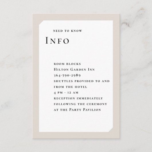 CHIC CIRCLE WEDDING INFORMATIEKAARTJE (Voorkant)