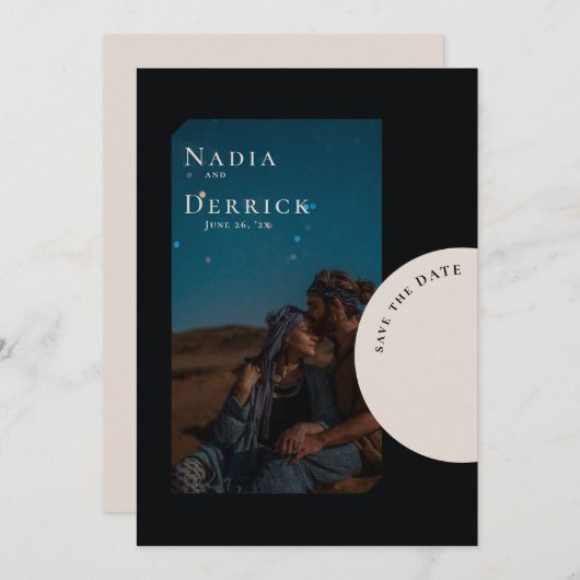 CHIC CIRCLE WEDDING SAVE THE DATE (Voorkant / Achterkant)