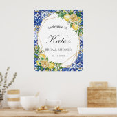 Chic Citroen Bloem Geometrische Bruiloft Feest Wel Poster (Keuken)