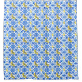 Chic Citroenblauw Mediterraan Douchegordijn (Voorkant)