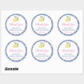 Chic citroenen Italiaanse blauwe tegels bruiloftsf Ronde Sticker (Vel)