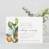 Chic Citrus Oranje Botanical Boho Wedding Invite Bedankkaart (Staand voorkant)