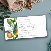 Chic Citrus Oranje Botanical Boho Wedding Invite Bedankkaart