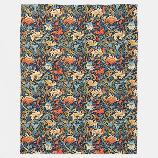 Chic Classic Arts & Crafts Iconic Morris Geïnspire Fleece Deken (Voorkant)