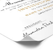 Chic Classic Black Gold School Afstudeerder Logo D Poster (Hoek)