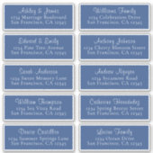 Chic Classic Blue Wedding Guest Adresetiketten Sticker (Voorkant)
