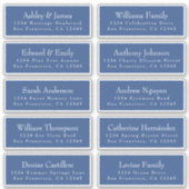 Chic Classic Blue Wedding Guest Adresetiketten Sticker (Voorkant)