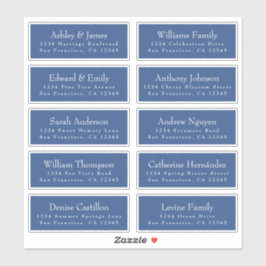 Chic Classic Blue Wedding Guest Adresetiketten Sticker