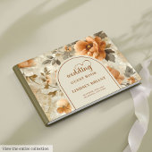 Chic Classic Boho Copper Beige Sage Floral Wedding Gastenboek