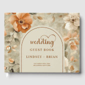 Chic Classic Boho Rusty Beige Olive Floral Wedding Gastenboek (Voorkant)