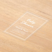 Chic Classic Calligraphy Script Baby shower Acryl Uitnodigingen (Laagn)