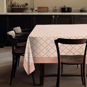 Chic Classic Coral Grey Check Tafelkleed voor Thui
