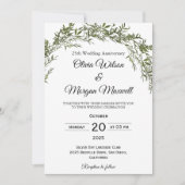 Chic Classic Greenery Wedding Jubileum Kaart (Voorkant)
